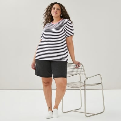 Joe Fresh Women+ Striped Crewneck T-Shirt 1 ea, $10.00/1ea