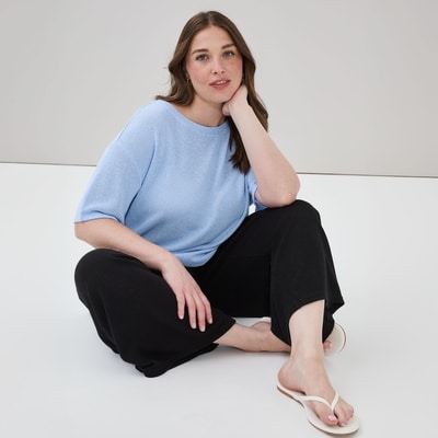 T-shirt ample Femmes+ - Bleu Pâle