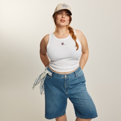 Joe Fresh Women+ Embroidered Ribbed Tank 1 ea, $25.00/1ea