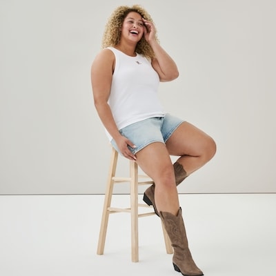 Joe Fresh Women+ Embroidered Ribbed Tank 1 ea, $25.00/1ea
