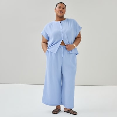 Pantalon sans attache en gaze Femmes+ - Bleu Pâle
