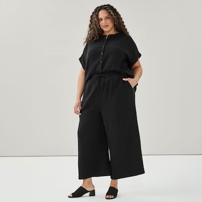 Pantalon sans attache en gaze Femmes+ - Noir JF