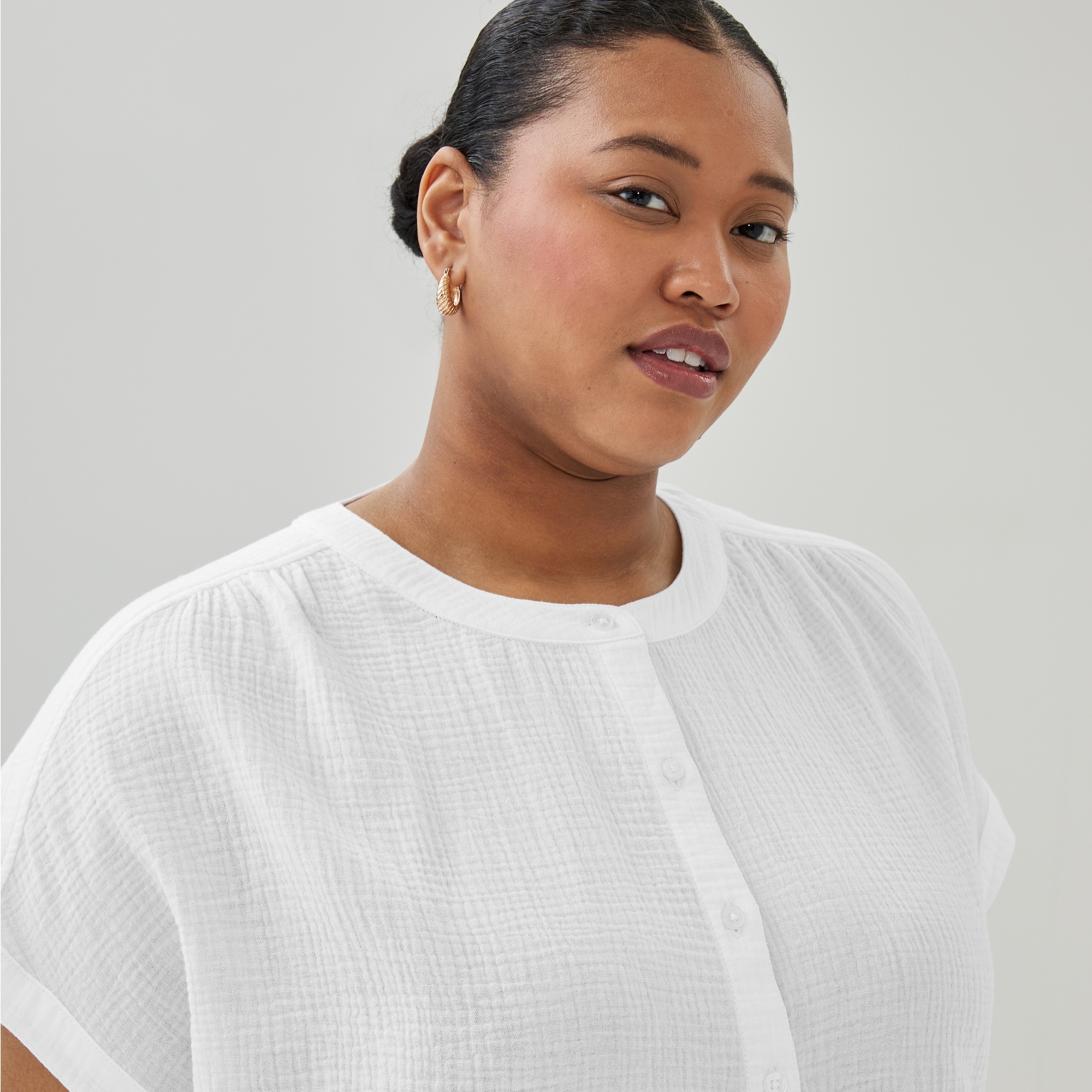 Women+ Gauze Dolman Top in Bright White from Joe Fresh