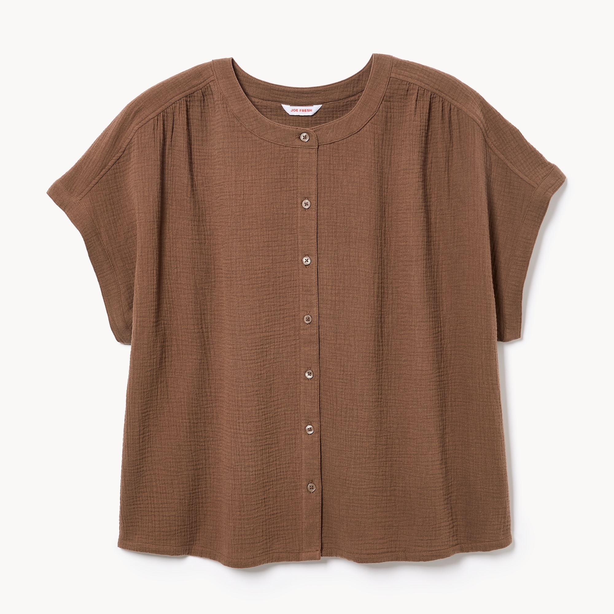 Women+ Gauze Dolman Top in Brown from Joe Fresh