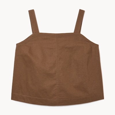 Women+ Linen Cotton Square Neck Tank in Brown from Joe Fresh