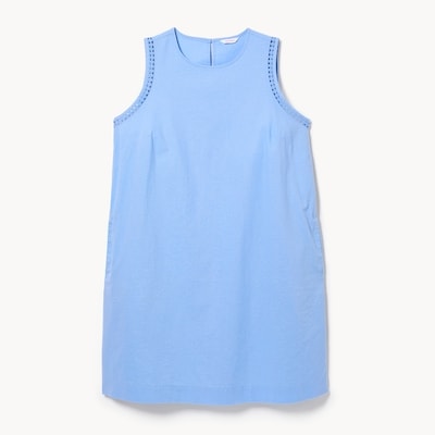 Robe droite midi en lin et coton Femmes+ - Bleu Pâle