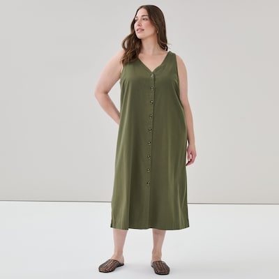 Joe Fresh Robe cami midi à devant boutonné pour Femmes+ 1 ea, 39,00 $/1ch