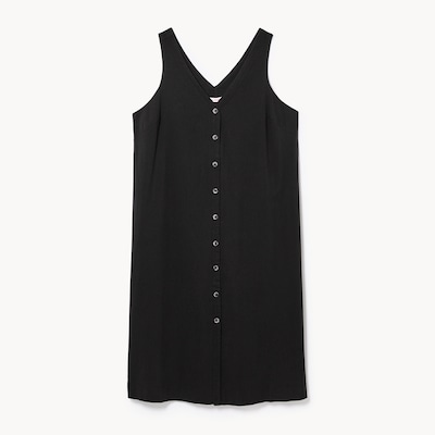 Women+ Button Front Midi Tank Dress - JF Black