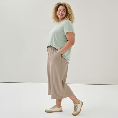 Pantalon court tout-aller Femmes+ - Brun Pâle