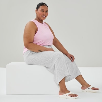 Women+ Active Cropped Wide Leg Pant - Grey Mix