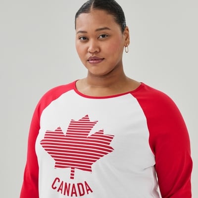 Joe Fresh Haut baseball sport manches longues Canada Femmes+ 1 ea, 15,00 $/1ch
