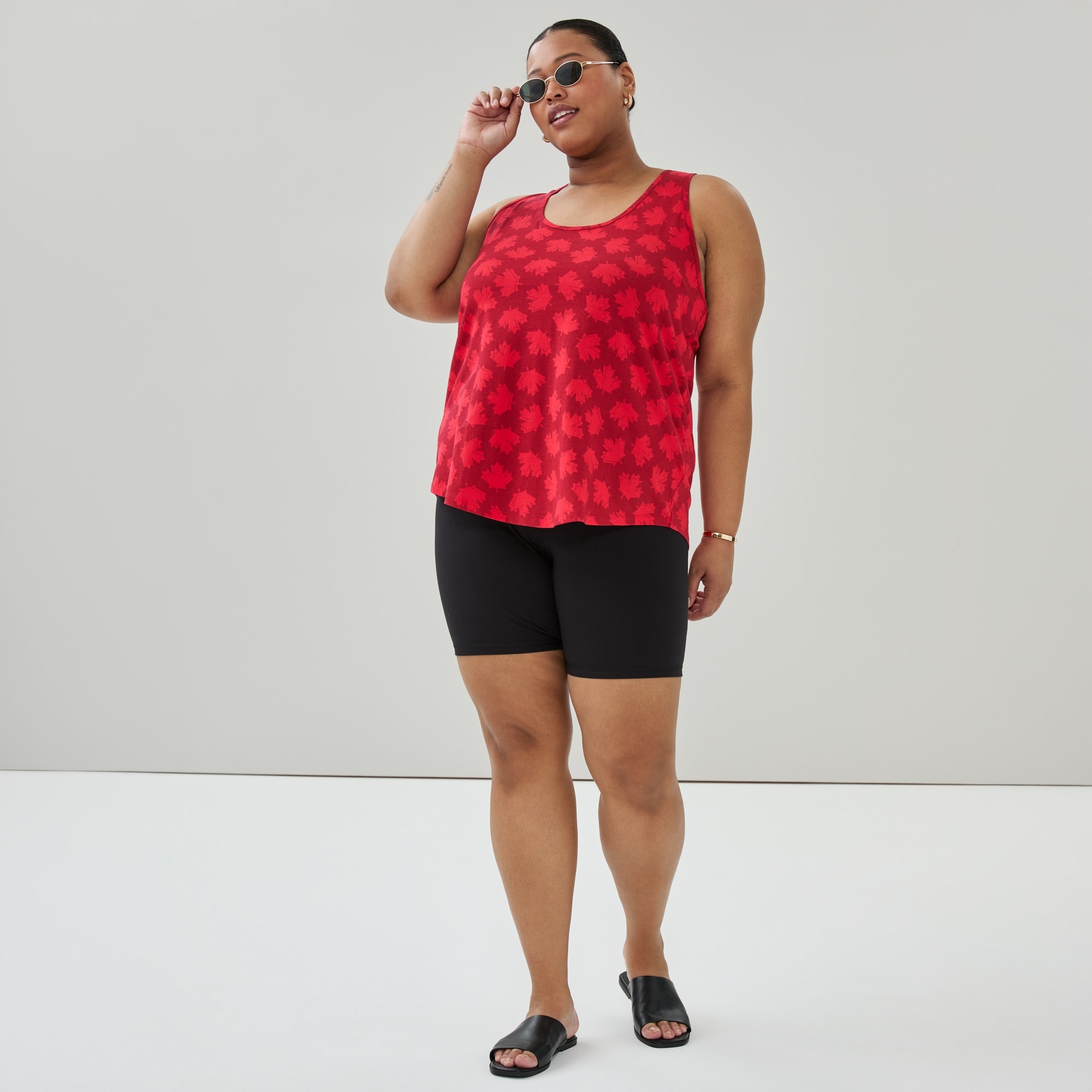 Women+ Active Canada Tank in Red from Joe Fresh