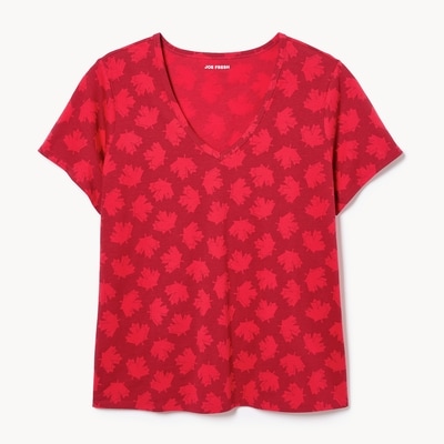 Joe Fresh T-shirt sport Canada à col en V Femmes+ 1 ea, 15,00 $/1ch