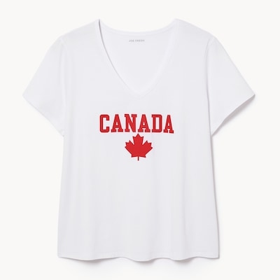 Joe Fresh T-shirt sport Canada à col en V Femmes+ 1 ea, 15,00 $/1ch