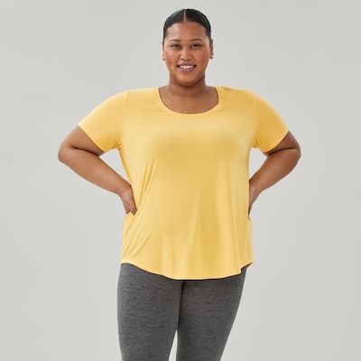 T-shirt sport à col rond Femmes+ - Jaune
