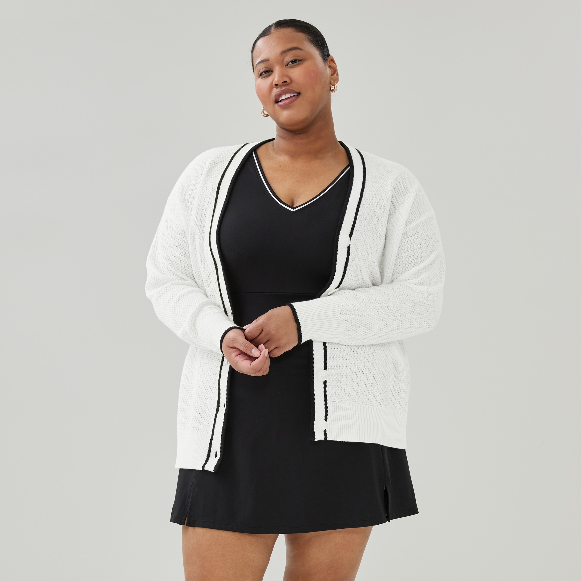 Women+ Active Knit Cardigan in White from Joe Fresh