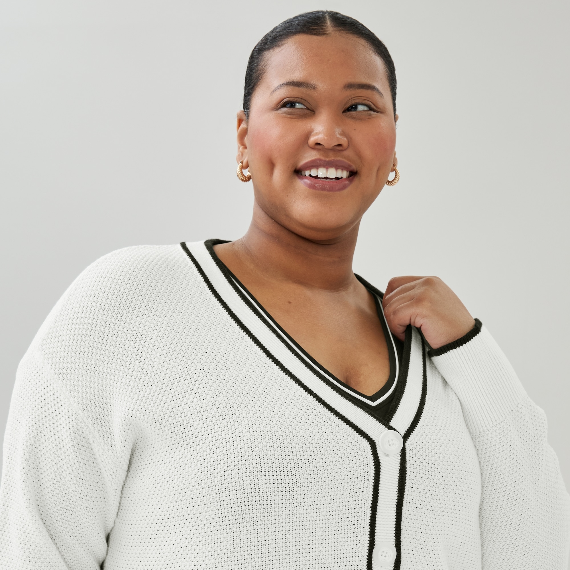 Women+ Active Knit Cardigan in White from Joe Fresh
