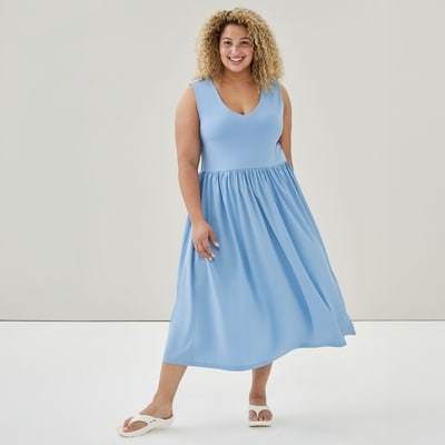 Women+ On-the-Go Midi Dress - Light Blue