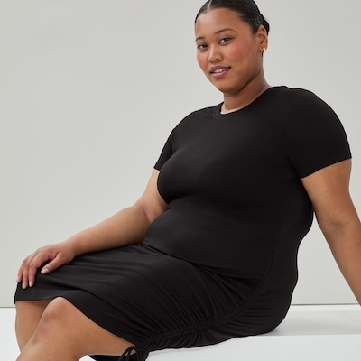 Robe midi sport à ruchés sur les côtés Femmes+ - Noir