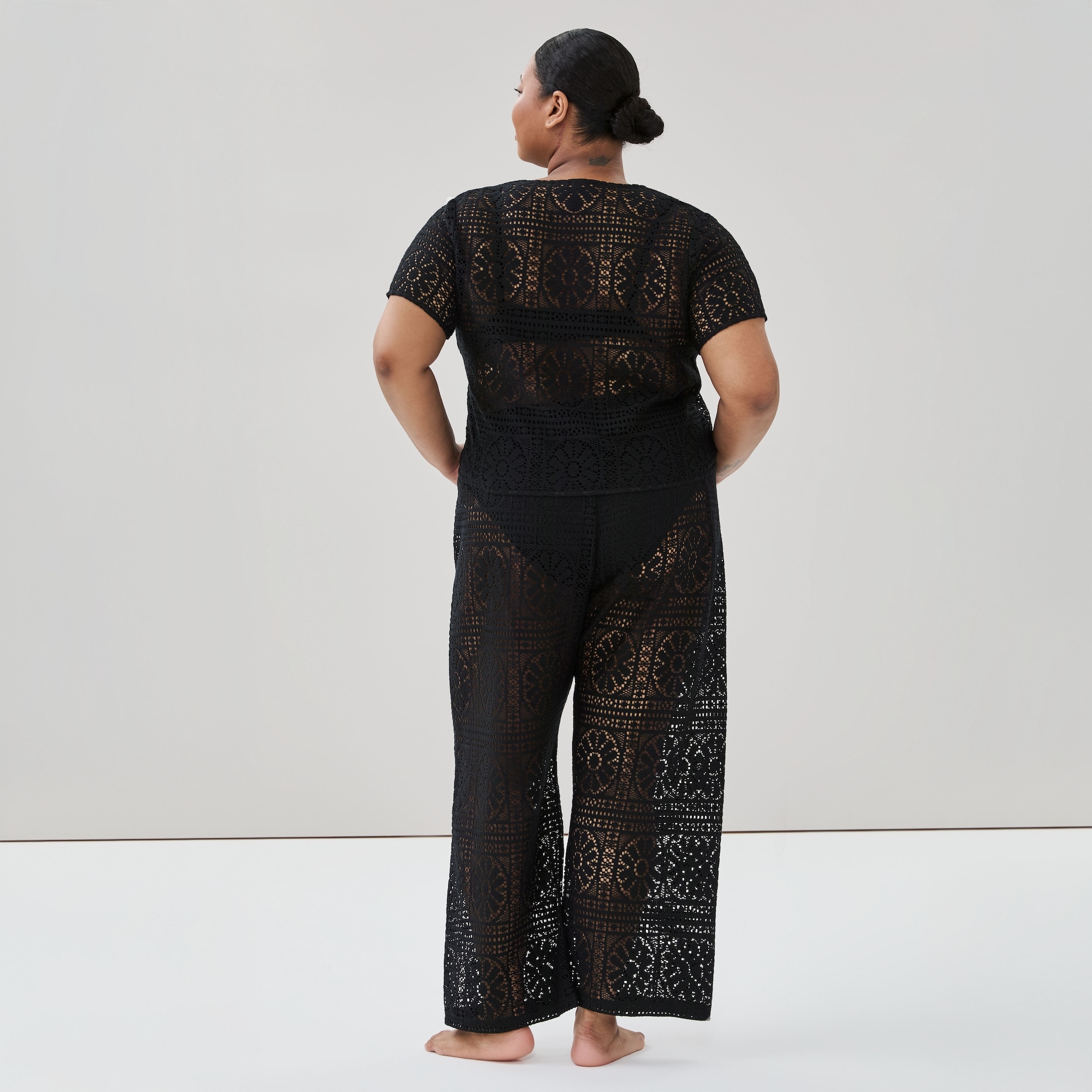 Cardigan cache-maillot crocheté Femmes+