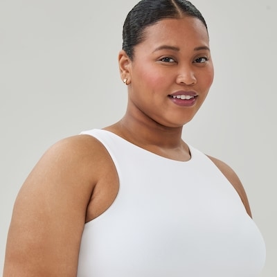Women+ Built-In Bra Sleep Tank - White