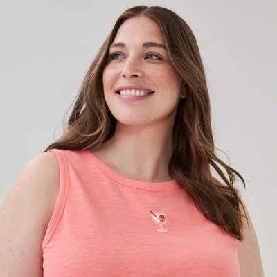 Cami de nuit brodée Femmes+ - Rose Vif