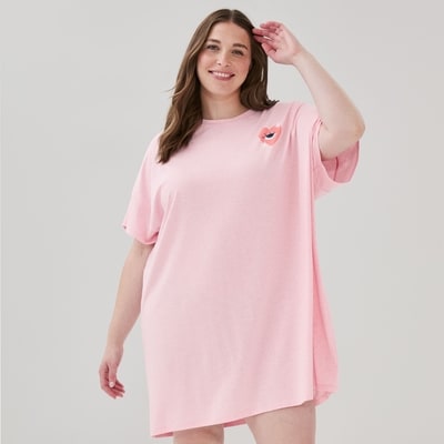 Women+ Oversized Sleep Dress - Pink Mix