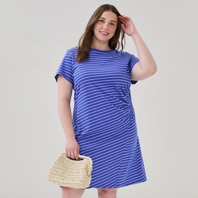 Joe Fresh Women+ Striped Ruched T-Shirt Dress 1 ea, $29.00/1ea