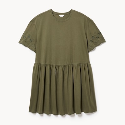 Women+ Eyelet Mini Dress - Olive