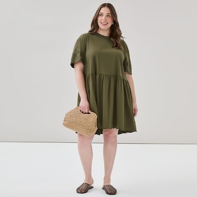 Minirobe à broderie anglaise Femmes+ - Olive