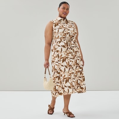 Joe Fresh Robe midi en lin et coton Femmes+ 1 ea, 45,00 $/1ch