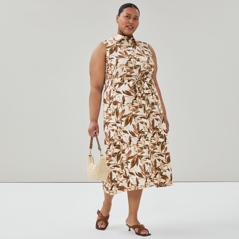 Joe Fresh Women+ Linen Cotton Midi Dress - 1 ea | Fortinos