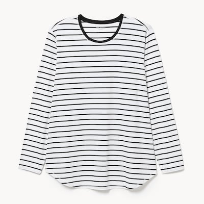Women+ Active Striped Long Sleeve Shirt - White