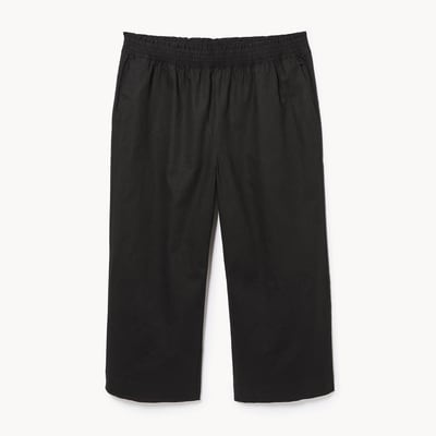 Pantalon à jambe large en lin et coton Femmes+ - Noir JF