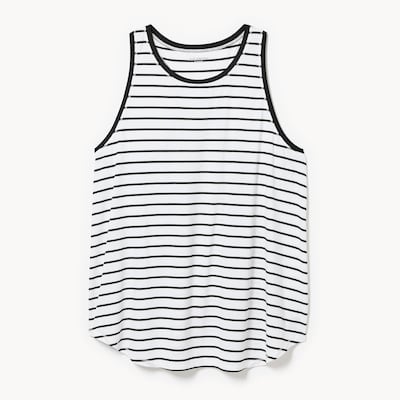 Cami sport rayée à dos nageur Femmes+ - Blanc