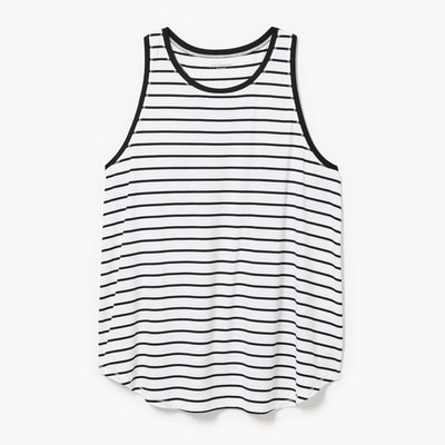 Women+ Active Striped Racerback Tank - White