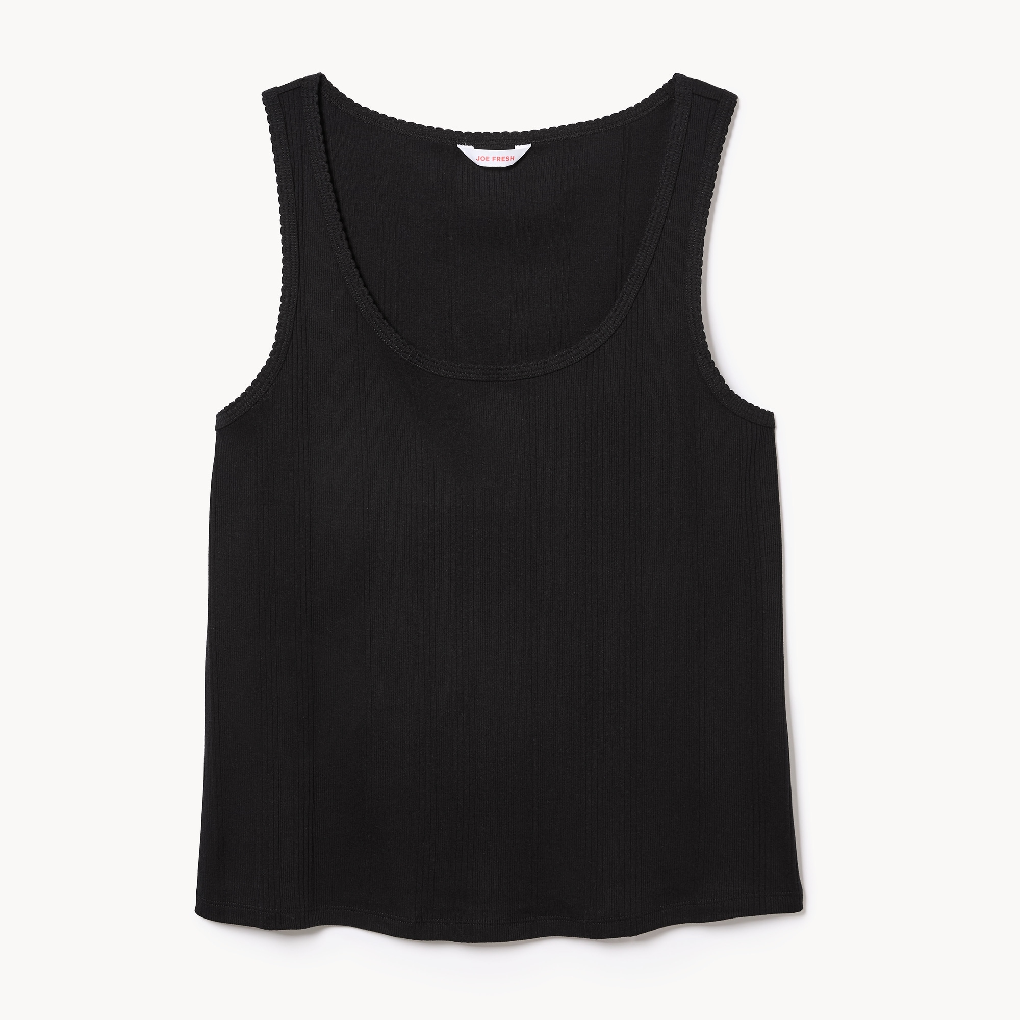 Women+ Ribbed Tank in JF Black from Joe Fresh