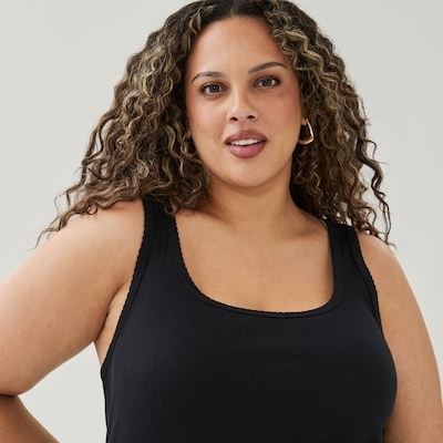 Women+ Ribbed Tank - JF Black