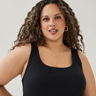 Women+ Ribbed Tank - JF Black
