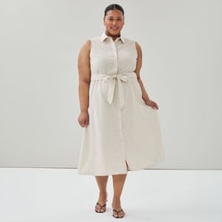 Joe Fresh Robe chemisier midi en lin et coton Femmes+ 1 ea, 45,00 $/1ch