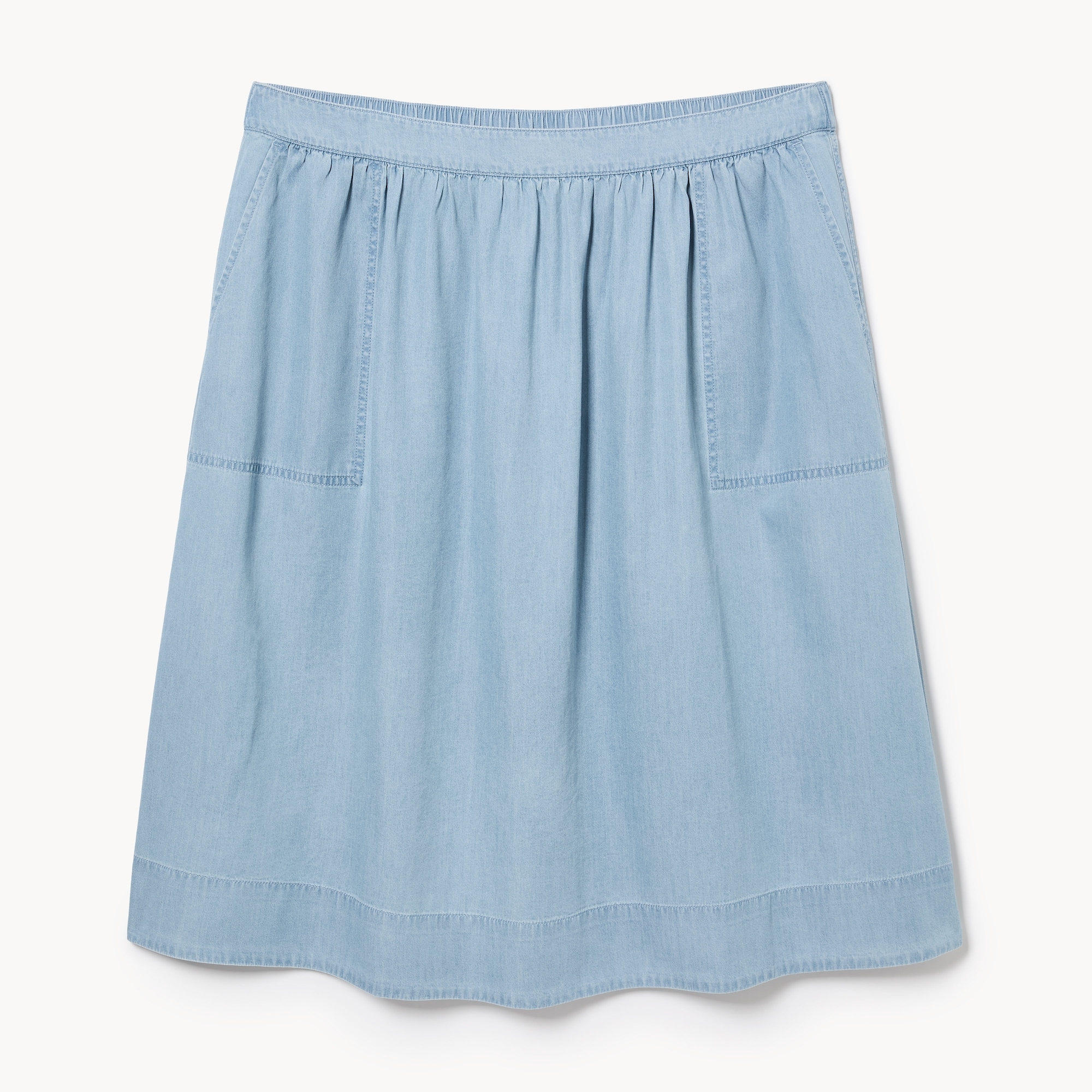 Women+ Chambray Light Wash Midi Skirt in Light Wash from Joe Fresh