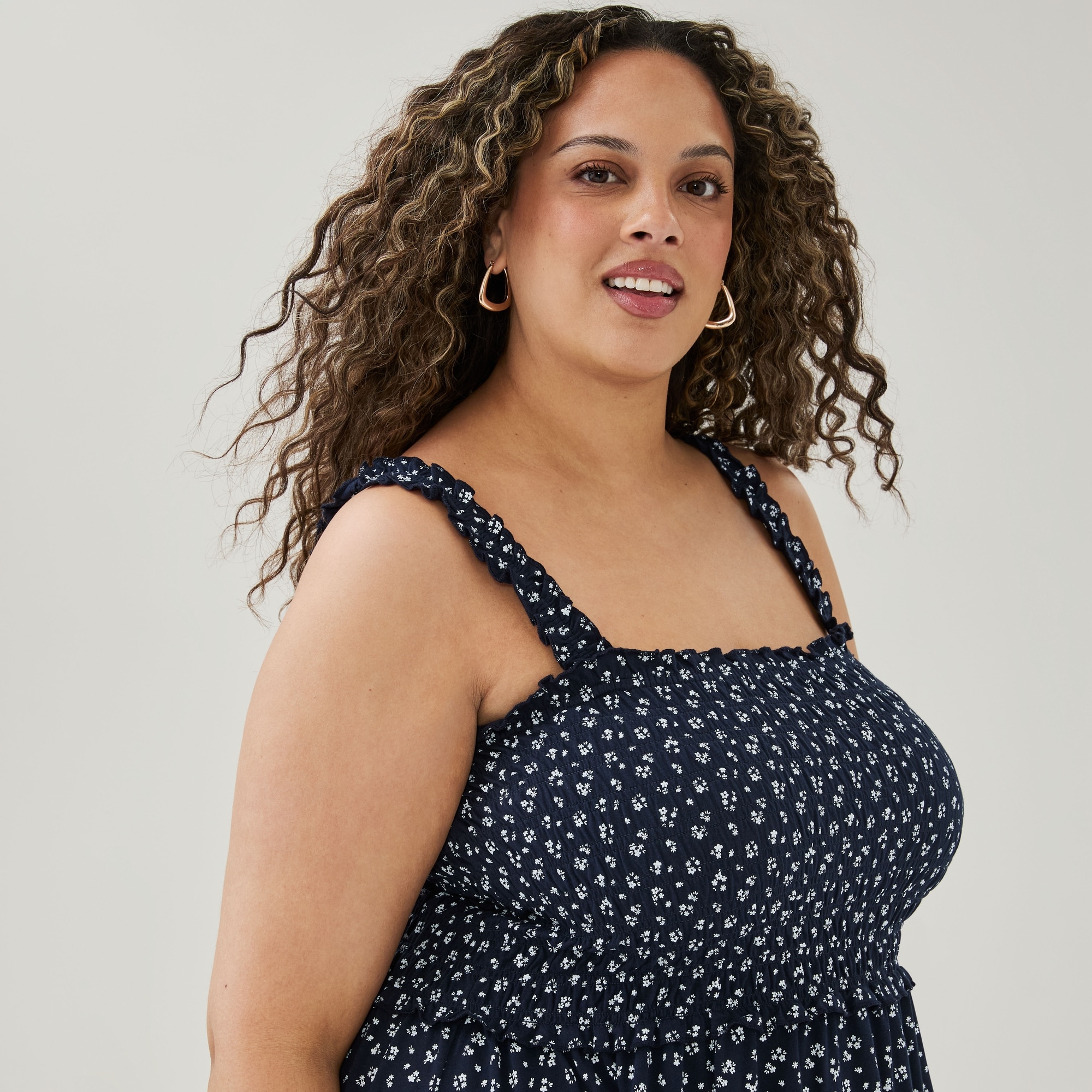 Women+ Smocked Tank Midi Dress