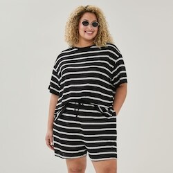 Joe Fresh Women+ Striped Pull-On Short - 1 ea | Dominion Stores of