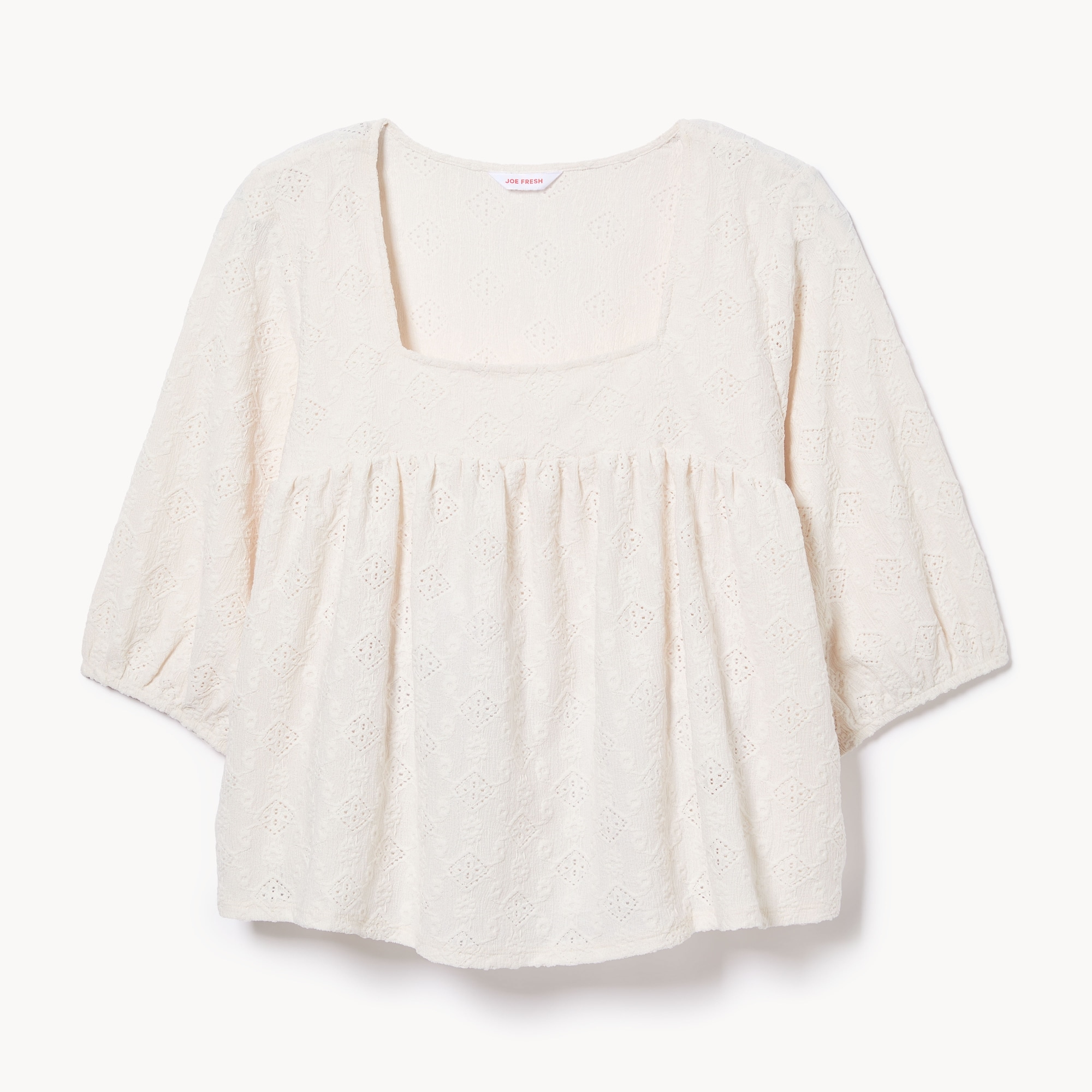 Women+ Crinkled Top in Cream from Joe Fresh
