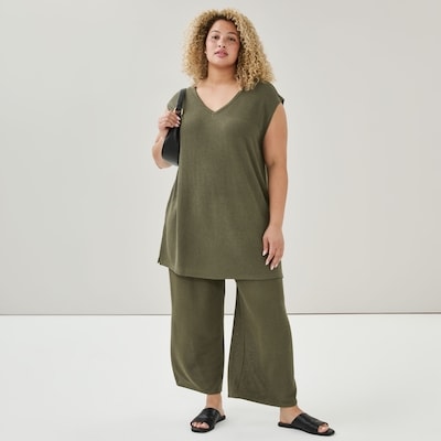 Women+ V-Neck Tunic - Olive
