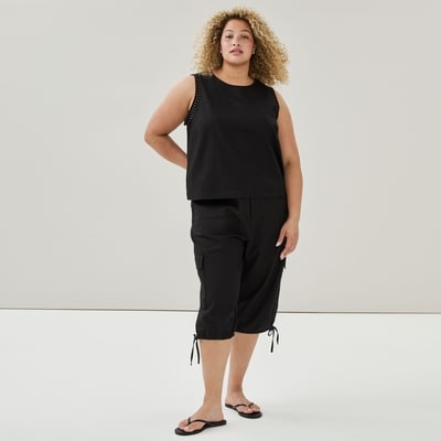 Cami en lin et coton Femmes+ - Noir JF