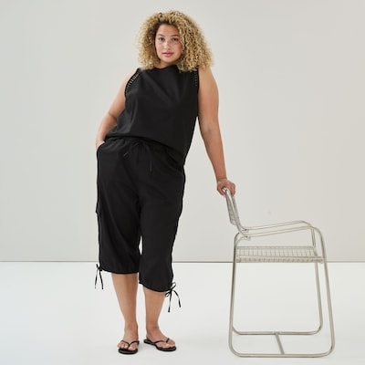 Women+ Linen Cotton Cropped Pant - JF Black