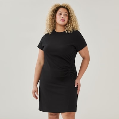 Women+ Side Ruched T-Shirt Dress - JF Black