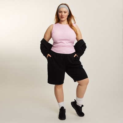 Cami sport ras du cou Femmes+ - Rose Pâle