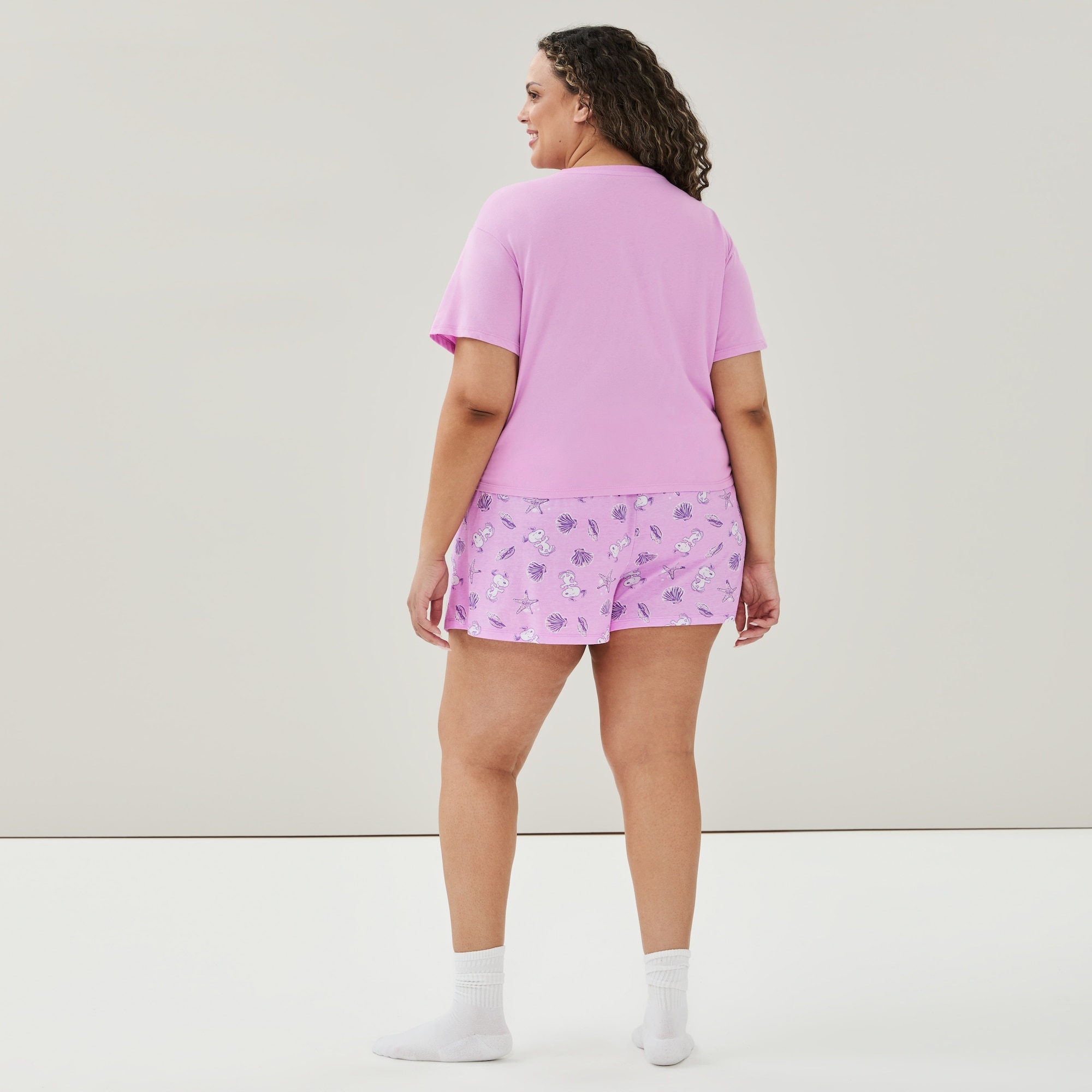 Women+ Peanuts Snoopy Sleep Set in Lavender from Joe Fresh